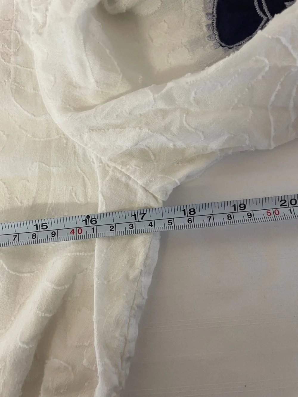 Anthropologie White Embroidered Top puff floral sleeves women’s size XS - Picture 12 of 14